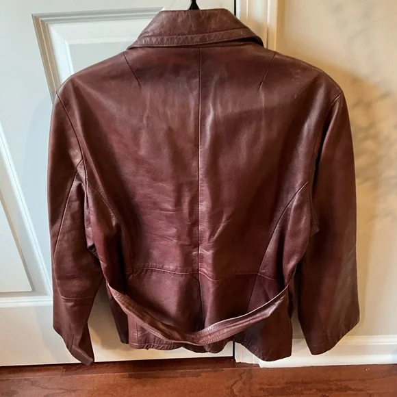 Brandon Thomas Women's Deep Brown Leather Jacket Medium - Picture 4 of 16